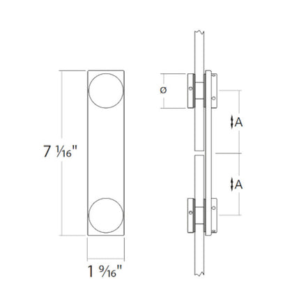 Flatec 180° connector, glass-glass