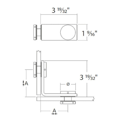Flatec 90° connector (inner angle), glass-glass