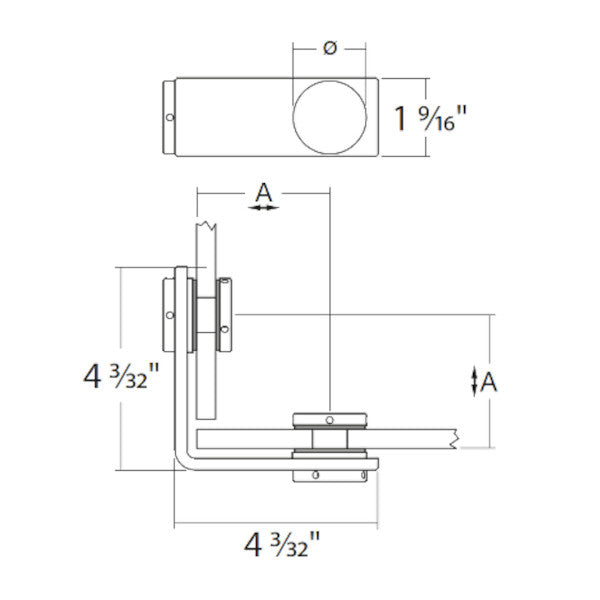 Flatec 90° connector (outer angle), glass-glass