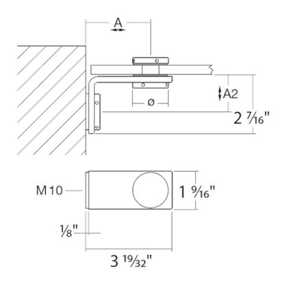 Flatec 90° connector, glass-wall