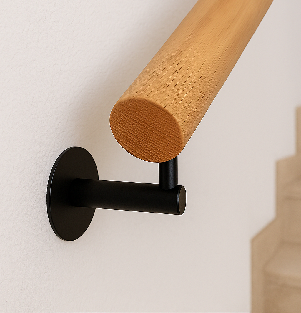Black handrail support