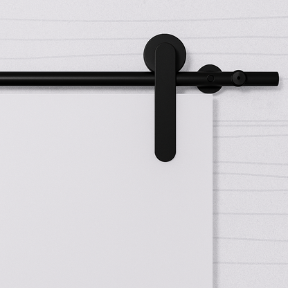 Pandora sliding door hardware for wooden doors with black trolleys