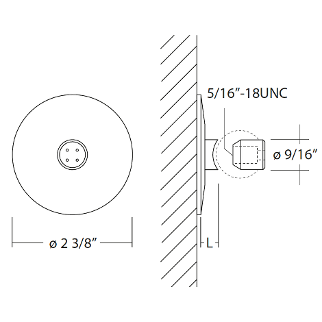 Wall mount (5/16" - 18UNC)