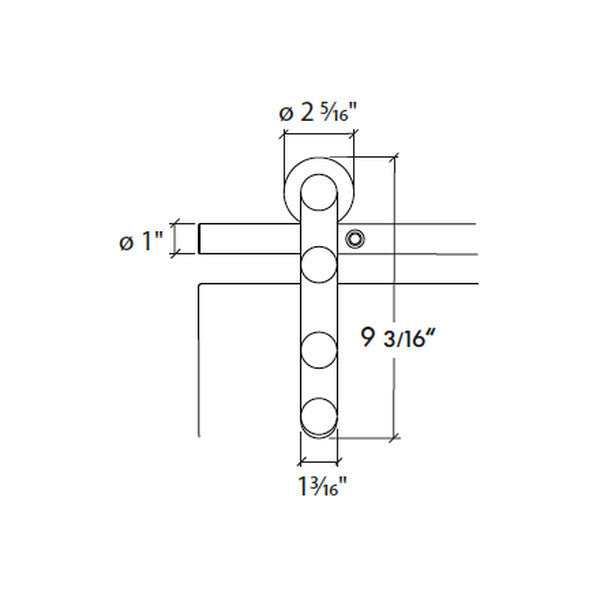 Sliding door hardware Antra I, glass