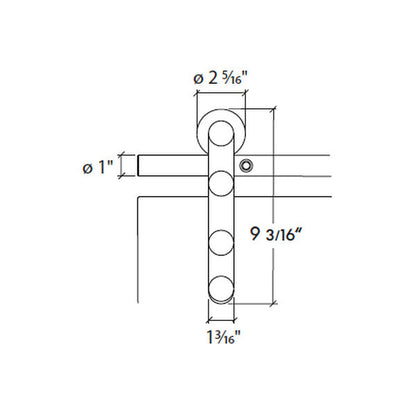 Sliding door hardware Antra I, glass