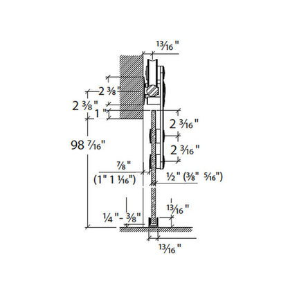 Sliding door hardware Antra I, glass
