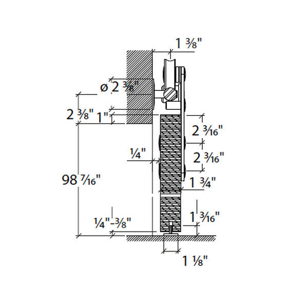 Sliding door hardware Antra I, wood