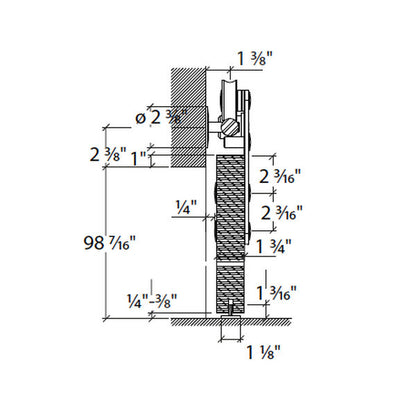 Sliding door hardware Antra I, wood