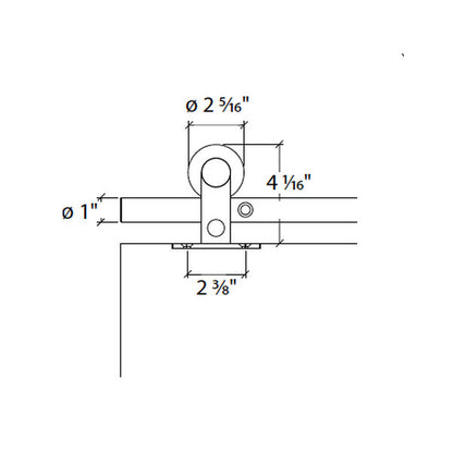 Sliding door hardware Antra II, wood