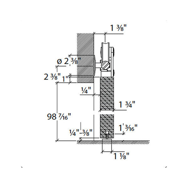 Sliding door hardware Antra II, wood