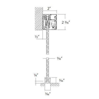 Sliding door hardware AS50, glass