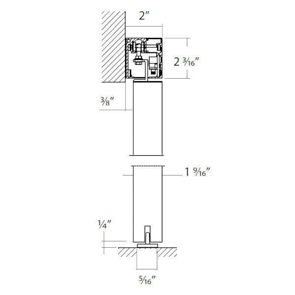 Sliding door hardware AS50, wood