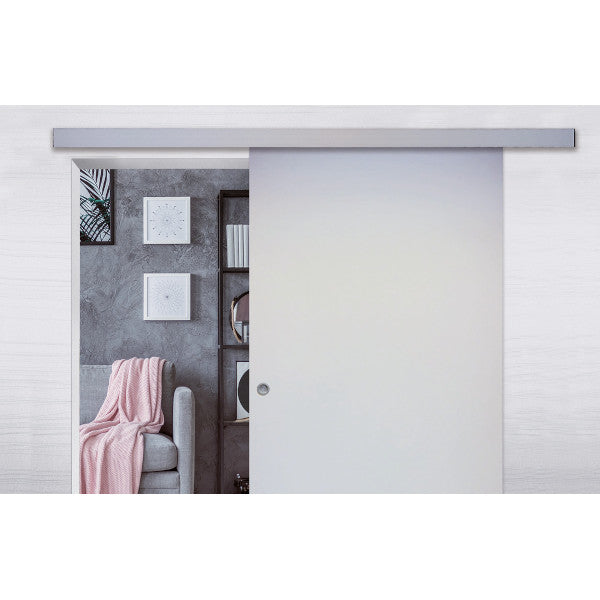 Aluminum system in stainless steel for wooden sliding doors