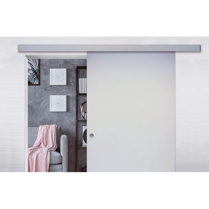 Aluminum system in stainless steel for wooden sliding doors