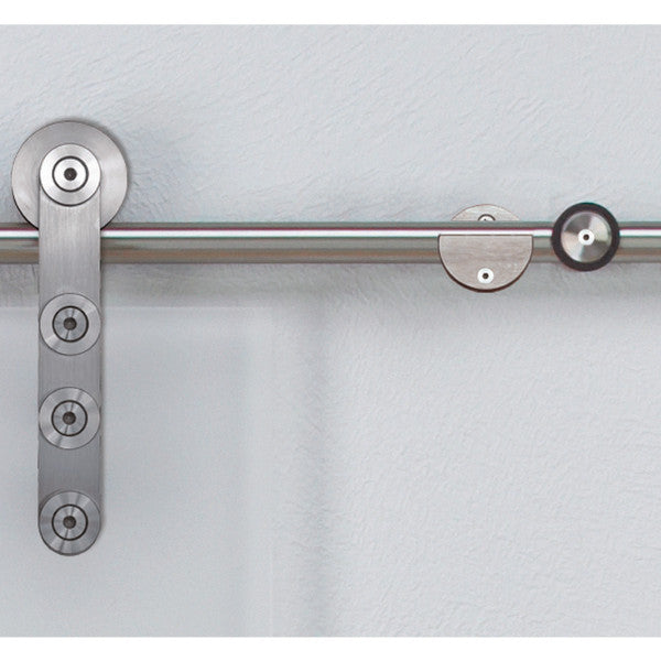 Sliding door hardware Baluga installed on glass doors
