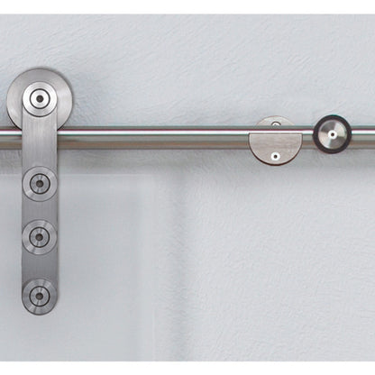 Sliding door hardware Baluga installed on glass doors