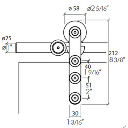 Sliding door hardware Baluga, glass