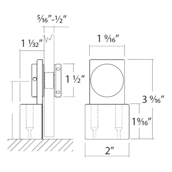 Flatec connector glass-floor