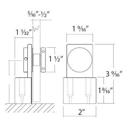 Flatec connector glass-floor