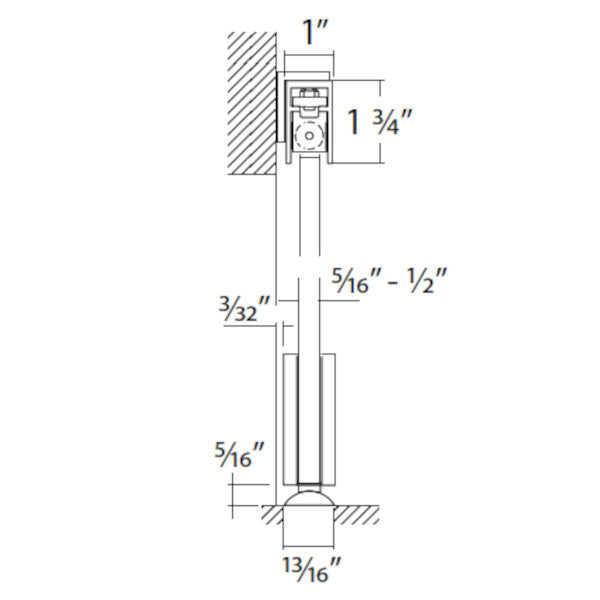 Base bottom roller system Deeply Move, glass