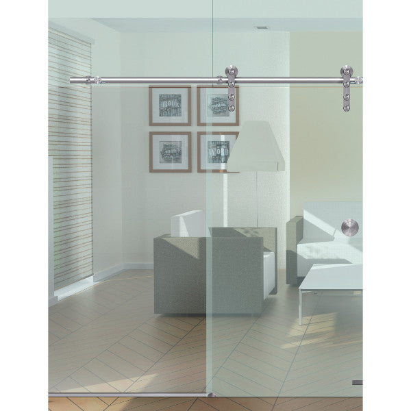 Barn door hardware Flatec I installed on glass sliding door