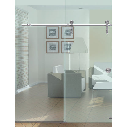 Barn door hardware Flatec I installed on glass sliding door