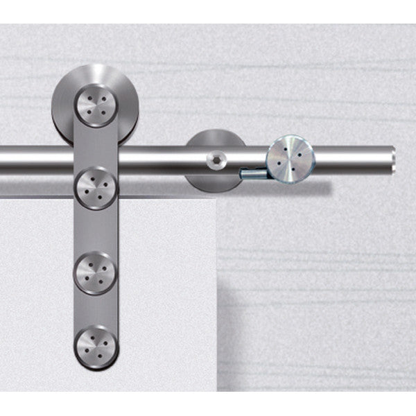 Barn door hardware Flatec I installed on wooden sliding door
