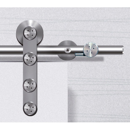 Barn door hardware Flatec I installed on wooden sliding door
