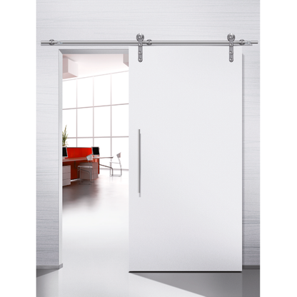 Barn door hardware Flatec I installed on wooden sliding door