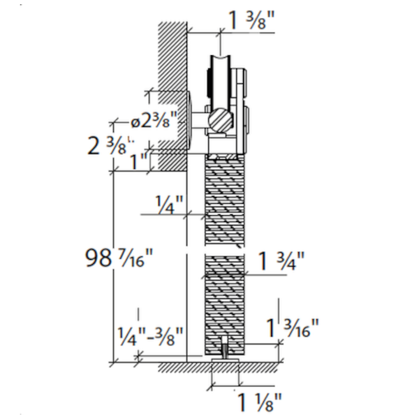 Sliding door hardware Flatec II, wood