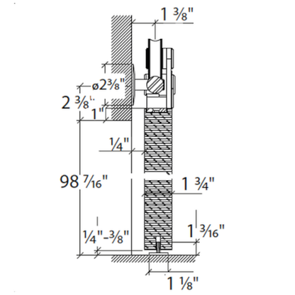 Sliding door hardware Flatec II, wood