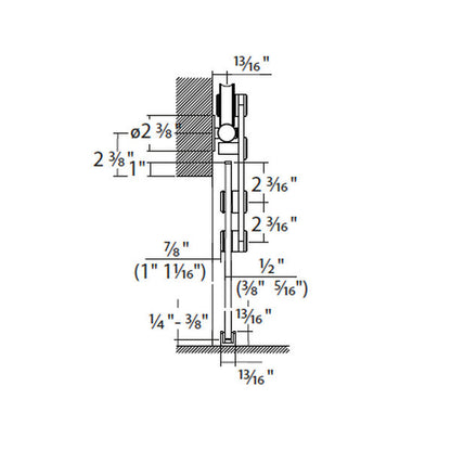 Sliding door hardware Flatec IV, glass