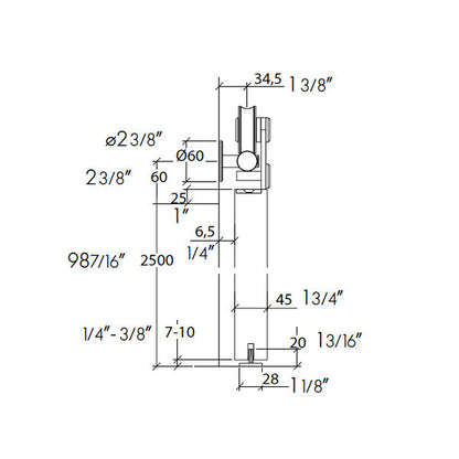 Sliding door hardware Flatec VI, wood