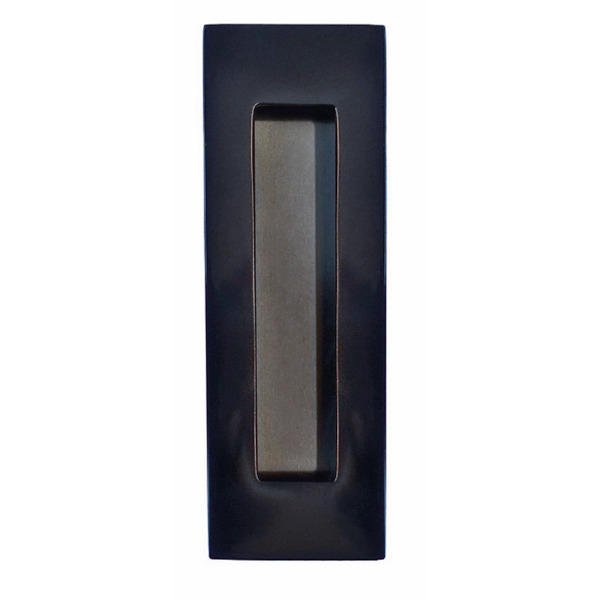 Rectangular flush pull in black for wooden doors
