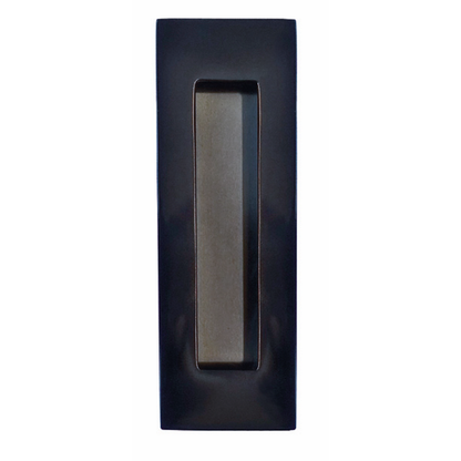 Rectangular flush pull in black for wooden doors