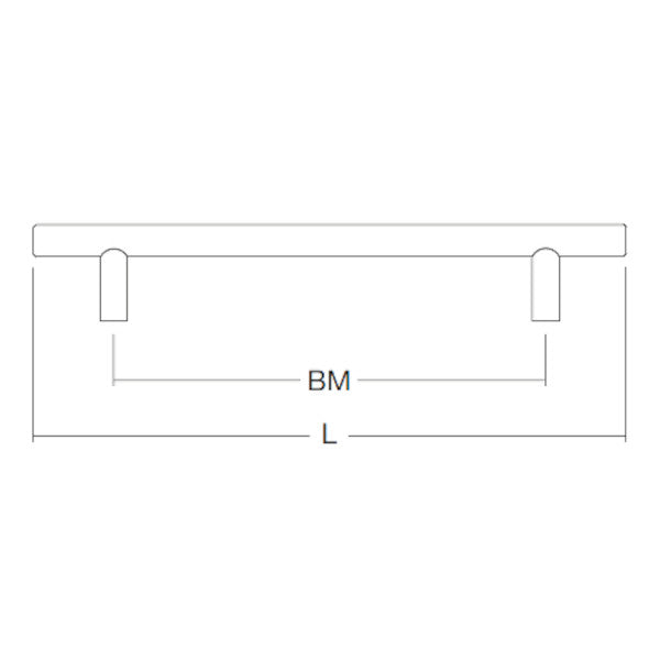 Ceres bar handle D 1/2", with embossed leather, satin stainless steel