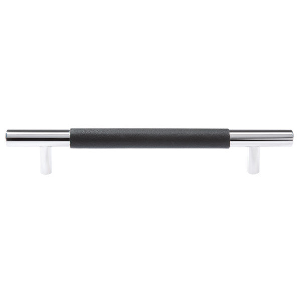 Ceres furniture handle with plain black leather for cabinets
