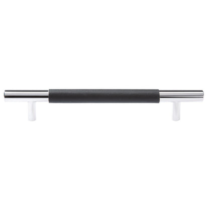 Ceres furniture handle with plain black leather for cabinets