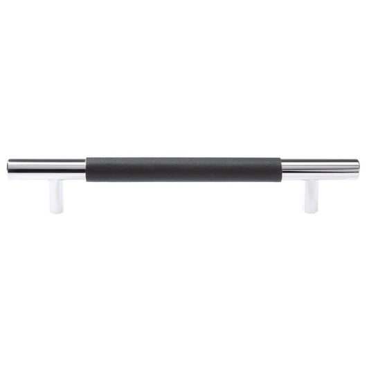 Ceres furniture handle with plain black leather for cabinets