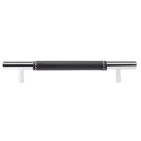 Ceres furniture handle covered with black leather for cabinets