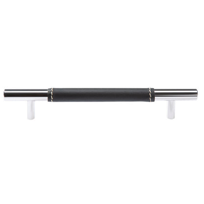 Ceres furniture handle covered with black leather for cabinets
