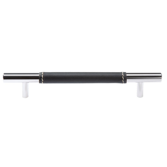 Ceres furniture handle covered with black leather for cabinets
