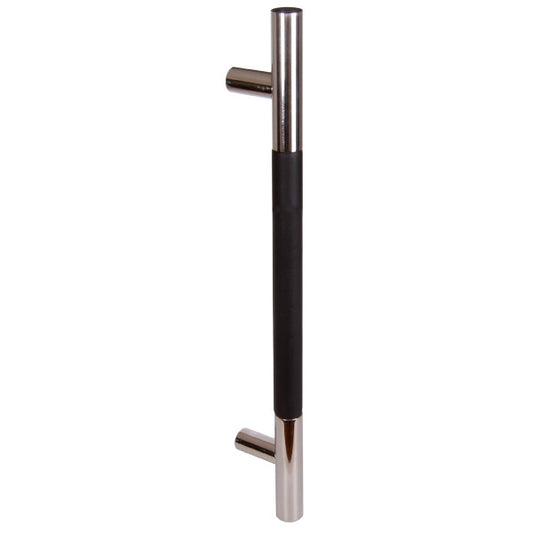 Pull handle Impero, polished, with leather