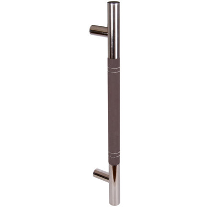 Pull handle Impero, polished, with leather