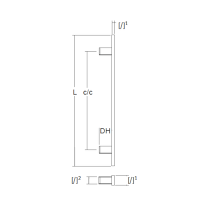 Level pull handle 5/6" / 1-3/16", solid