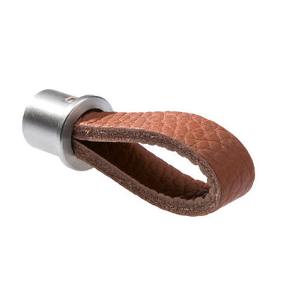 Cons leather loop handle in cognac color for cabinets