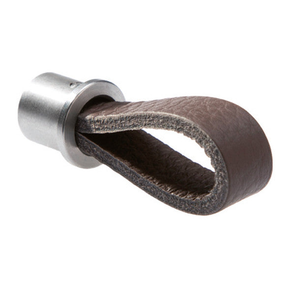 Cons leather loop handle in mocca color for cabinets