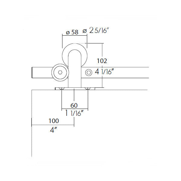 Sliding door hardware Pandora, wood