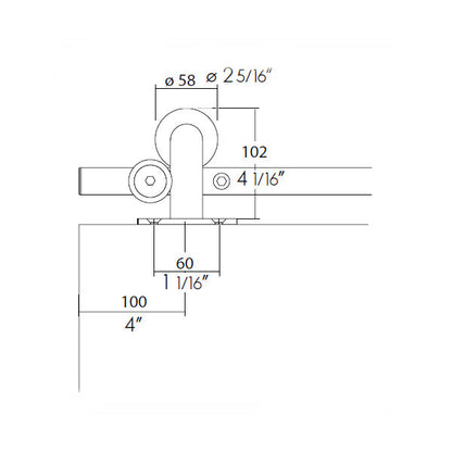 Sliding door hardware Pandora, wood