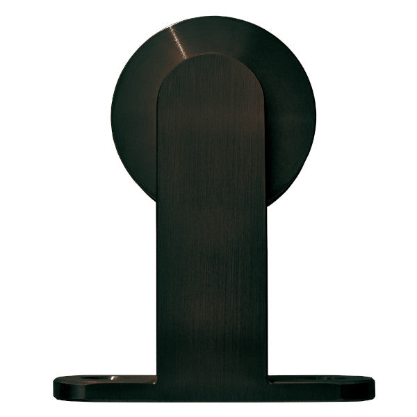 Pandora barn door hardware trolley in black for mounting on wooden doors